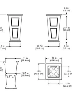 Fairfield Self-Watering Tall Patio Planters, 28” -Garden Decor Store 39342 15V tif