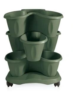 Trifoglio 3-Tier Planter On Wheels -Garden Decor Store 3 4 crop 8613625 03V