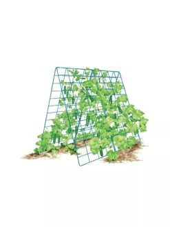 Deluxe Cucumber Trellis -Garden Decor Store 8587083 001 BLUE Cukes two sided deluxe cucumber trellis support storm blue 3 4