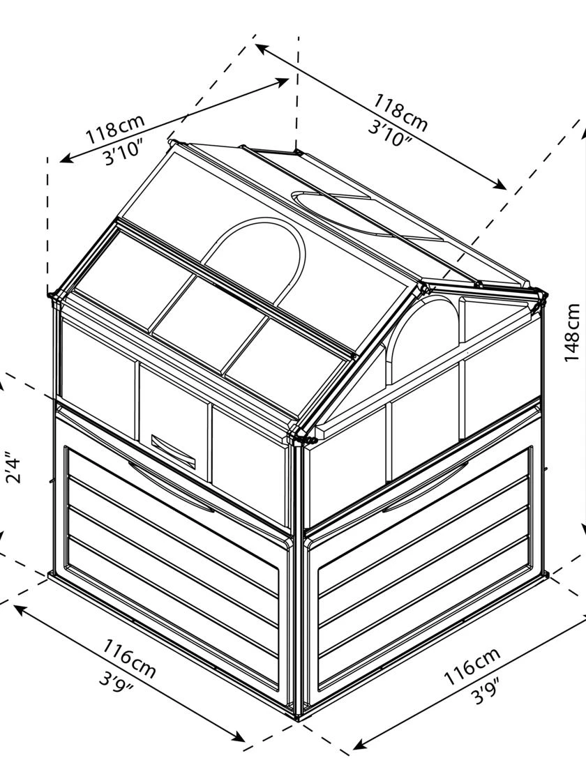 Canopia® By Palram Plant Inn™ Raised Bed Greenhouse, 4' X 4' 12 Canopia® By Palram Plant Inn™ Raised Bed Greenhouse, 4' X 4' - Image 10