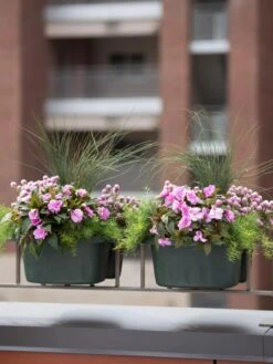 Self-Watering Saddle Railing Planter, 16" 9 Self-Watering Saddle Railing Planter, 16" -Garden Decor Store 8592175GR 2430 tif