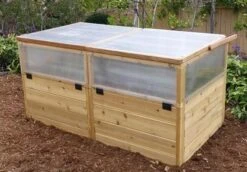 Garden In A Box Cedar Raised Bed With Greenhouse, 3' X 6' -Garden Decor Store 8597082 04V tif