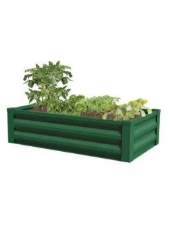 Powder-Coated Metal Raised Garden Bed, 24" X 48" 9 Powder-Coated Metal Raised Garden Bed, 24" X 48" -Garden Decor Store 8599393 02V powder coated metal raised garden bed 24x49 forest green