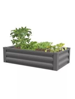 Powder-Coated Metal Raised Garden Bed, 24" X 48" 8 Powder-Coated Metal Raised Garden Bed, 24" X 48" -Garden Decor Store 8599393 03 powder coated metal raised garden bed 24x50 gray