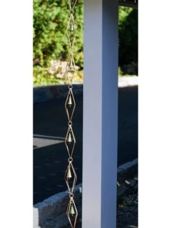 Diamond Pure Copper Rain Chain, 8-1/2' -Garden Decor Store 8600205 01v
