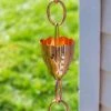Crocus Pure Copper Rain Chain, 8.5' -Garden Decor Store 8600207 02v crocus solid copper rain chain 8 foot