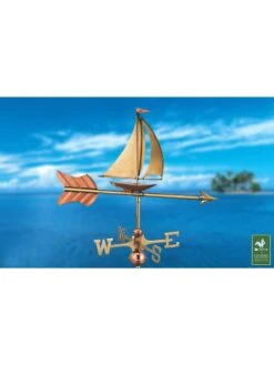 Sailboat Garden Copper Weathervane With Pole 9 Sailboat Garden Copper Weathervane With Pole -Garden Decor Store 8600347 03v sailboat cottage copper weathervane roof mount