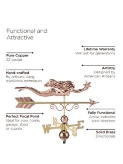 Little Mermaid Copper Weathervane -Garden Decor Store 8600350 04v