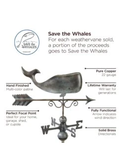 Save The Whales™ Copper Weathervane 11 Save The Whales™ Copper Weathervane -Garden Decor Store 8600371 01v