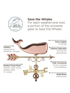 Save The Whales™ Copper Weathervane 10 Save The Whales™ Copper Weathervane -Garden Decor Store 8600371 04v