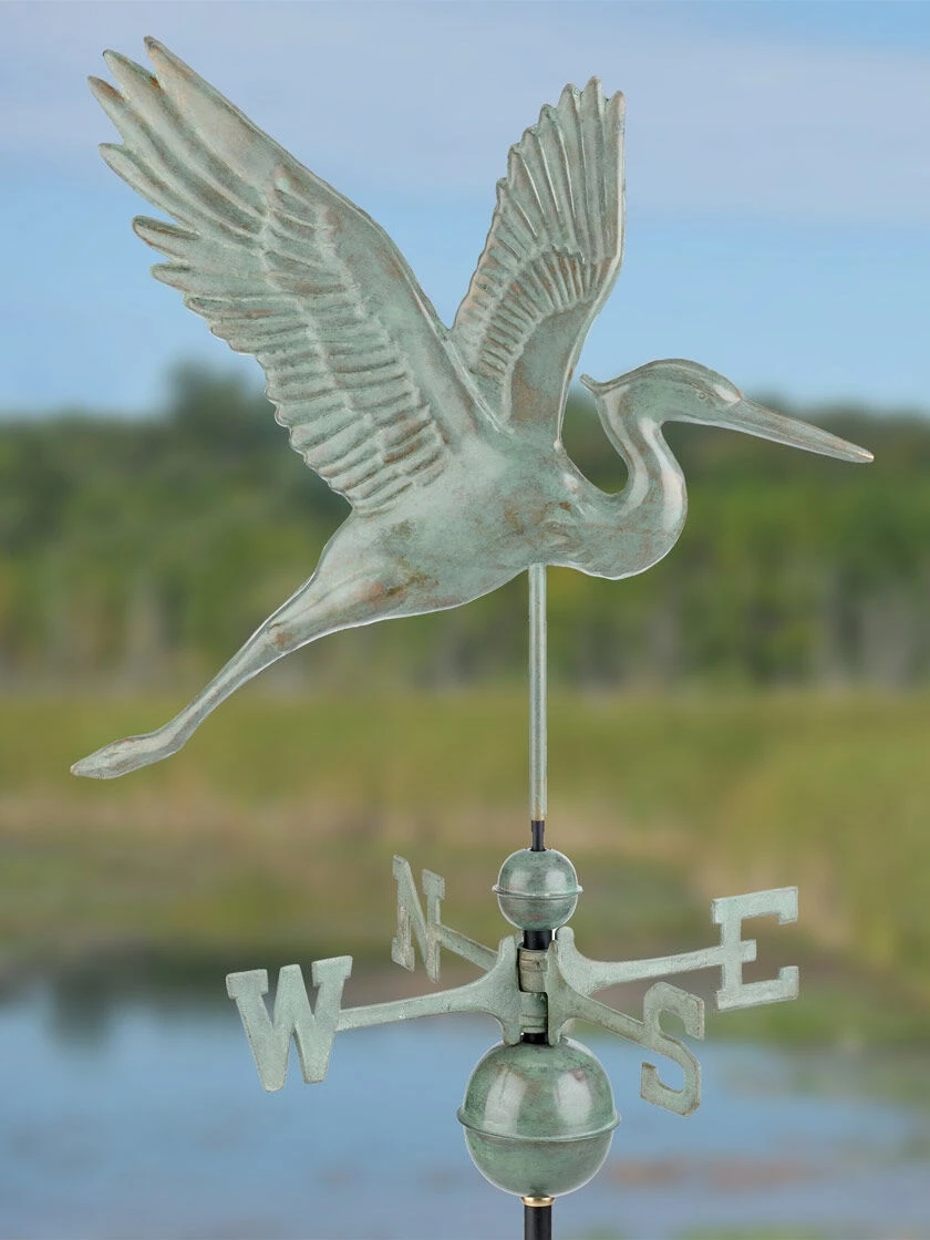 Graceful Blue Heron Copper Weathervane 7 Graceful Blue Heron Copper Weathervane - Image 6