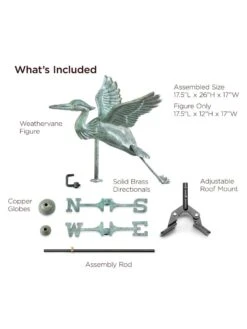 Blue Heron Cottage Copper Weathervane -Garden Decor Store 8600375 05v
