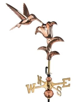 Hummingbird Cottage Copper Weathervane With Roof Mount -Garden Decor Store 8600377 01v hummingbird garden copper weathervane pole