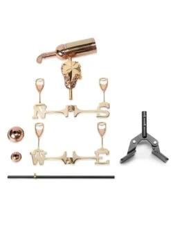 Wine Bottle Cottage Copper Weathervane With Roof Mount -Garden Decor Store 8600383 03v