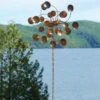 Double Disc Staked Wind Spinner, 24" -Garden Decor Store 8600475 01v double disc staked wind spinner 24 inch
