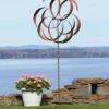 Flower Staked Wind Spinner, 29" -Garden Decor Store 8600485 01v flower staked wind spinner 29 inch