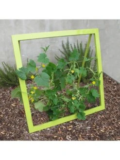 Mira Modern Garden Trellis Jr. -Garden Decor Store 8600514 02v mira modern garden trellis jr leaf green