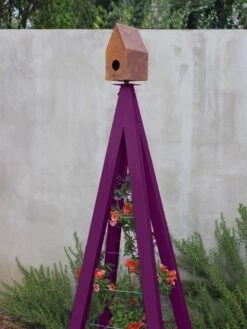 Bird Bungalow + Akoris Garden Tuteur Jr. -Garden Decor Store 8600538 02v bird bungallow akoris garden tuteur aubergine