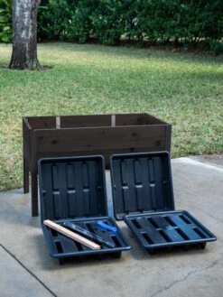 Self-Watering Eco-Stained Elevated Planter Box, 2' X 4' -Garden Decor Store 8608964 6001 tif