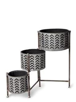 Galvanized Grow Bag Triple Planters With Stand -Garden Decor Store 8609180 4812 tif