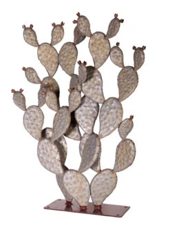 Desert Steel Prickly Pear Cactus Sculpture, Grande -Garden Decor Store 8610769 03v