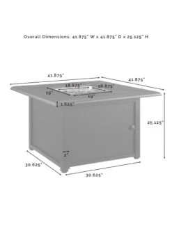 Crosley Dante Metal Fire Table -Garden Decor Store 8611944 14v