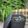 Matte Black Ribbed Hose Pot With Lid -Garden Decor Store 8611991 061 tif