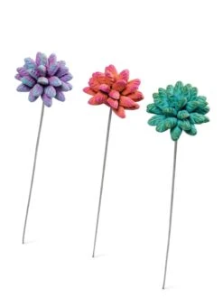 Dahlia Flower Garden Stakes Set -Garden Decor Store 8612055 5954 tif
