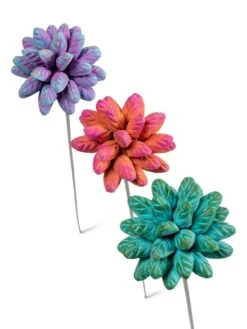 Dahlia Flower Garden Stakes Set -Garden Decor Store 8612055 5955 tif