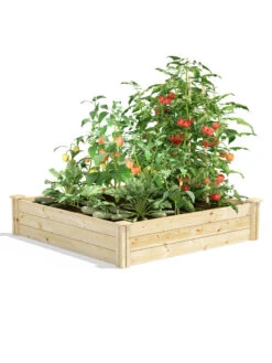 Pine Raised Garden Beds, 4'x4' -Garden Decor Store 8612250 02v