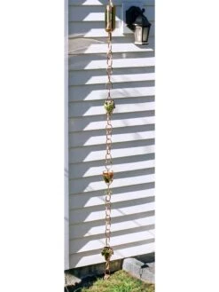 Wine Bottle, Grapes & Glasses Copper Rain Chain, 9.5' -Garden Decor Store 8612744 01v