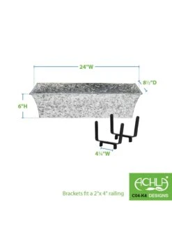 Achla Designs Handrail Flowerbox Bracket Kit For Rail -Garden Decor Store 8612883 02v