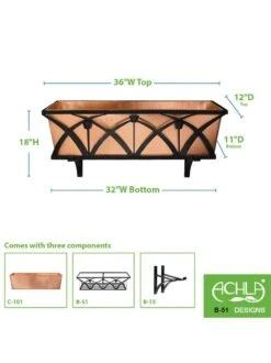 Achla Designs Rockwood Window Box -Garden Decor Store 8612918 03v