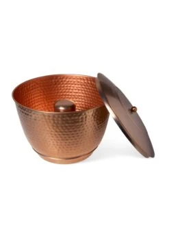 Hammered Copper Hose Pot With Lid -Garden Decor Store 8613311 5812