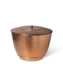Hammered Copper Hose Pot With Lid -Garden Decor Store 8613311 5815