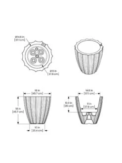 Sedona Round Planter, 18" Diameter -Garden Decor Store 8613526 07V 3 4