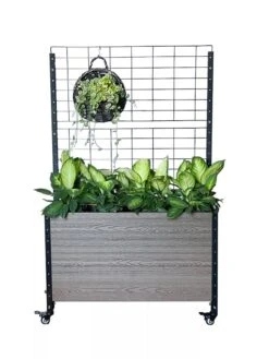Mobile Deep Trough Planter With Trellis -Garden Decor Store 8614265 03V